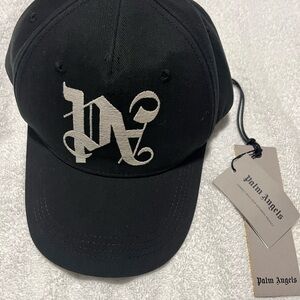 Palm Angels Black and White Logo Cap